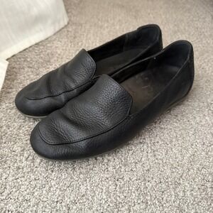 Vionic Elora Black Pebbled Leather Loafers Orthotic Flats 7 Comfort Professional